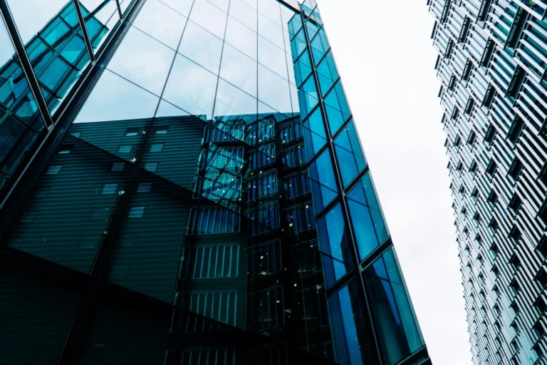 Stylish blue building